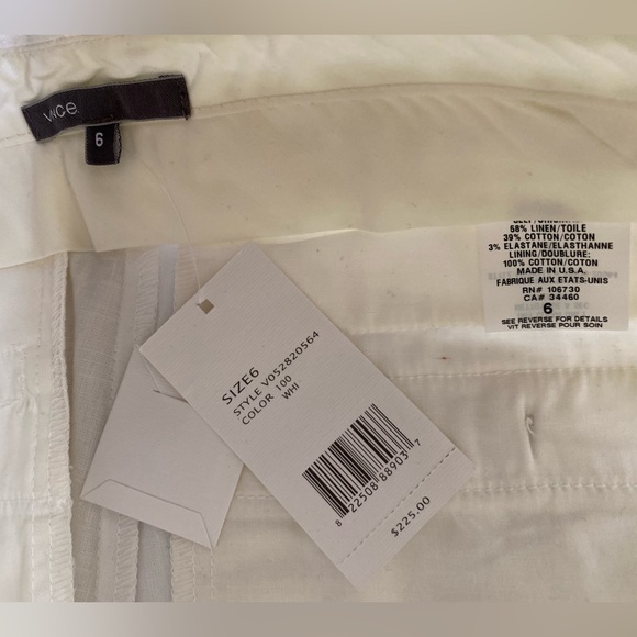 NWT Vince White Linen Cotton Pant in Size 6 - Picture 4 of 15